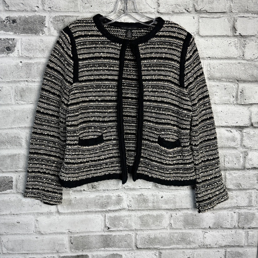 Chico’s Black Label Tweed Boucle Crop Blazer